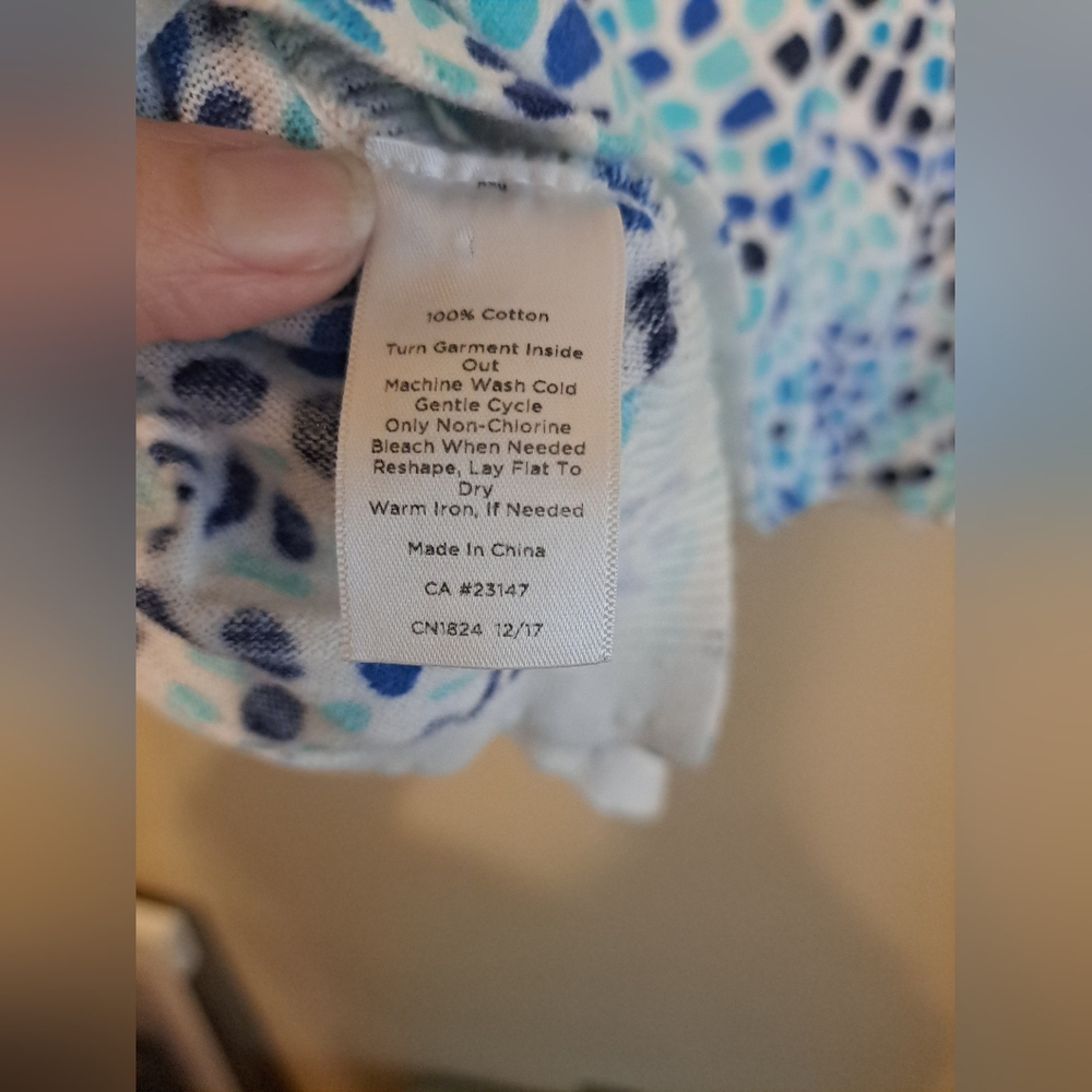 Blue Patterned Women's Top - Picture 2 of 10